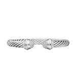 David Yurman Classic Cable Bracelet in Sterling Silver with Pavé Diamond Domes