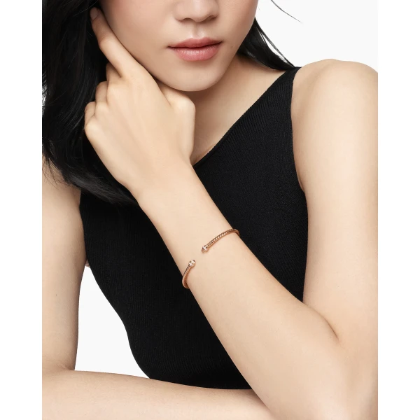 David Yurman Classic Cablespira® Bracelet in 18K Rose Gold with Morganite and Diamonds, 3mm, view 2