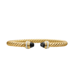 David Yurman Classic Cablespira® Bracelet in 18K Yellow Gold with Black Onyx and Diamonds