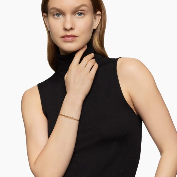 3mm in Gold – front view of authentic Cable Bracelets at Coveti|David Yurman Classic Cablespira® Station Bracelet in 18K Yellow Gold with Diamonds