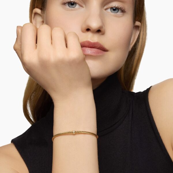 signature twisted-helix detail|David Yurman Classic Cablespira® Station Bracelet in 18K Yellow Gold with Diamonds