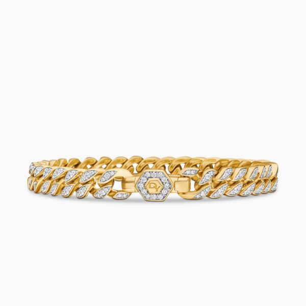 signature twisted-helix detail|David Yurman Curb Chain Bracelet in 18K Yellow Gold with Diamonds