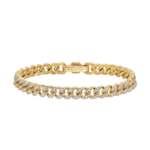 David Yurman Curb Chain Bracelet in 18K Yellow Gold with Diamonds