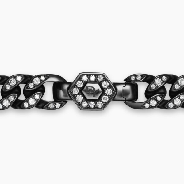on-model styling shot|David Yurman Curb Chain Bracelet in Black Titanium with Diamonds