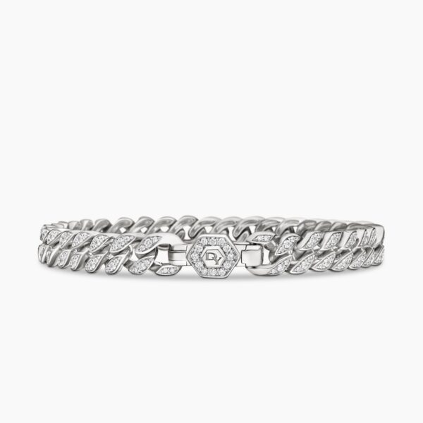 signature twisted-helix detail|David Yurman Curb Chain Bracelet in Sterling Silver with Diamonds