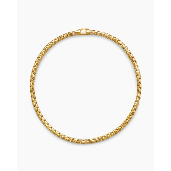 David Yurman DY Bel Aire Box Chain Bracelet in 18K Yellow Gold, 2.7mm, view 3