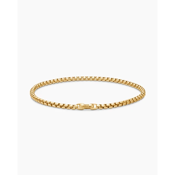 David Yurman DY Bel Aire Box Chain Bracelet in 18K Yellow Gold, 2.7mm, view 5