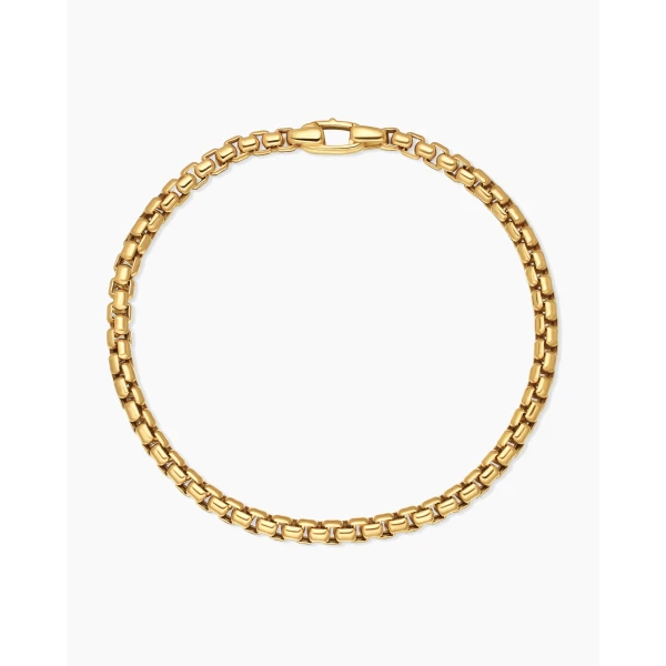 David Yurman DY Bel Aire Box Chain Bracelet in 18K Yellow Gold, 4mm, view 3