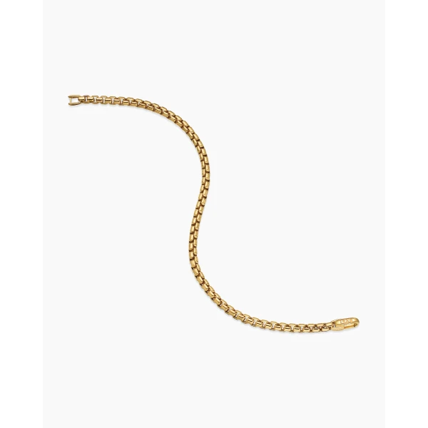 David Yurman DY Bel Aire Box Chain Bracelet in 18K Yellow Gold, 4mm, view 4