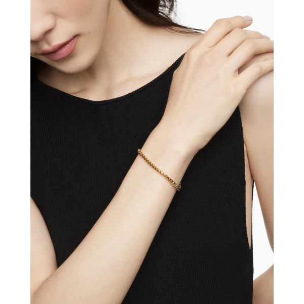 David Yurman DY Bel Aire Box Chain Bracelet in 18K Yellow Gold, 4mm, view 8
