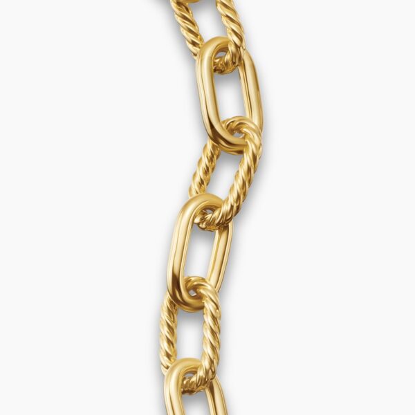 11mm – pavé setting and gemstone detail close-up|David Yurman DY Madison® Chain Bracelet in 18K Yellow Gold