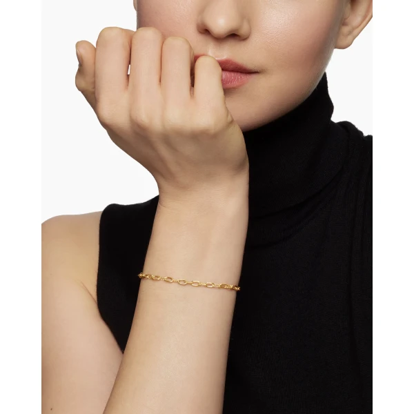 David Yurman DY Madison® Chain Bracelet in 18K Yellow Gold, 3mm, view 2