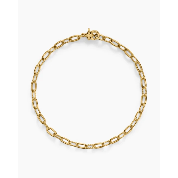 David Yurman DY Madison® Chain Bracelet in 18K Yellow Gold, 3mm, view 3