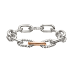 David Yurman DY Madison® Chain Bracelet in Sterling Silver with 18K Rose Gold