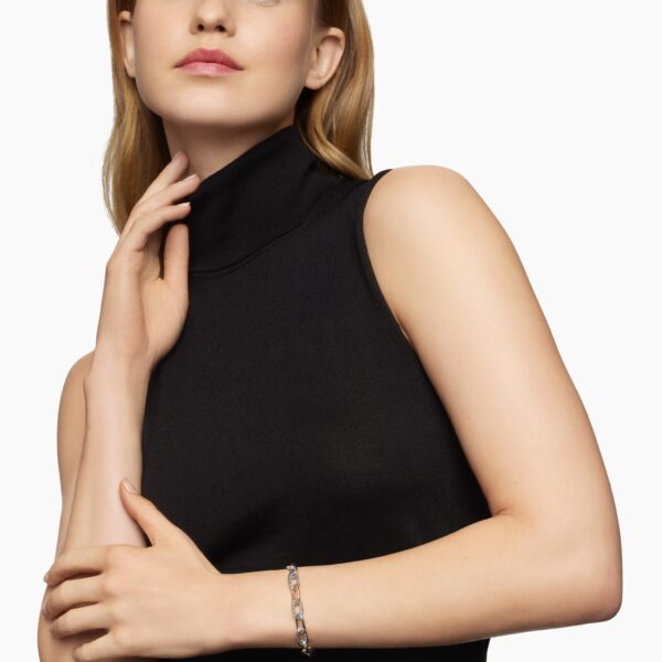 8.5mm in Silver – front view of authentic Chain Bracelets at Coveti|David Yurman DY Madison® Chain Bracelet in Sterling Silver with 18K Rose Gold