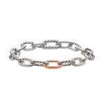 David Yurman DY Madison® Chain Bracelet in Sterling Silver with 18K Rose Gold