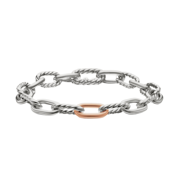 David Yurman DY Madison® Chain Bracelet in Sterling Silver with 18K Rose Gold
