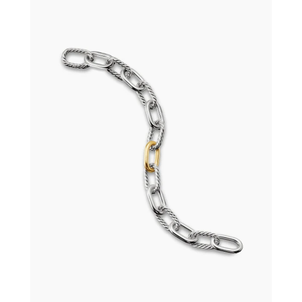 David Yurman DY Madison® Chain Bracelet in Sterling Silver with 18K Yellow Gold, 11mm, view 5
