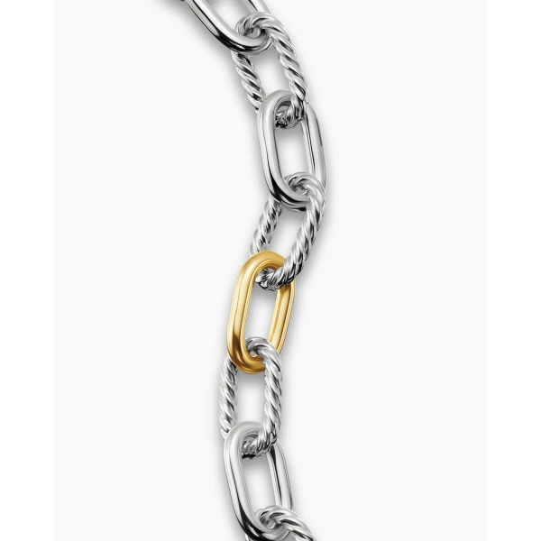 David Yurman DY Madison® Chain Bracelet in Sterling Silver with 18K Yellow Gold, 11mm, view 7
