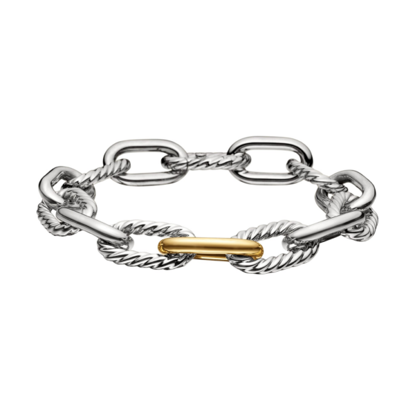 David Yurman DY Madison® Chain Bracelet in Sterling Silver with 18K Yellow Gold