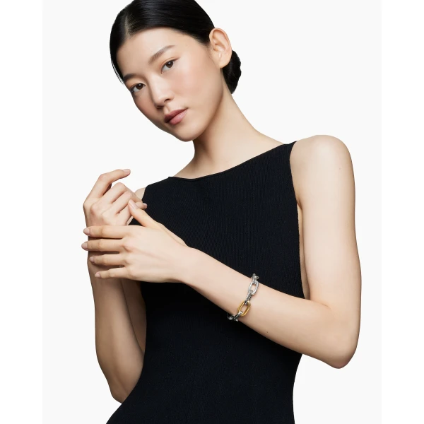 David Yurman DY Madison® Chain Bracelet in Sterling Silver with 18K Yellow Gold, 13.5mm, view 2