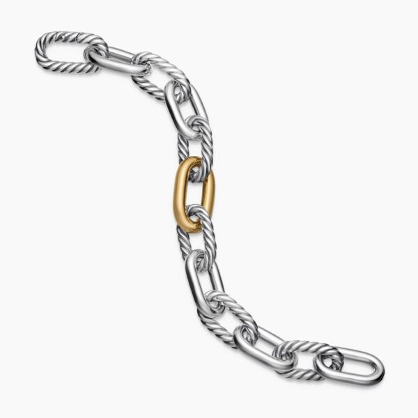 on-model styling shot|David Yurman DY Madison® Chain Bracelet in Sterling Silver with 18K Yellow Gold