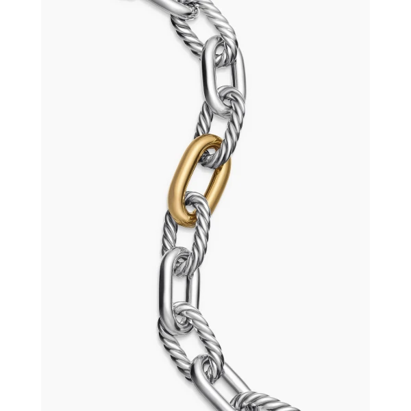 David Yurman DY Madison® Chain Bracelet in Sterling Silver with 18K Yellow Gold, 13.5mm, view 6