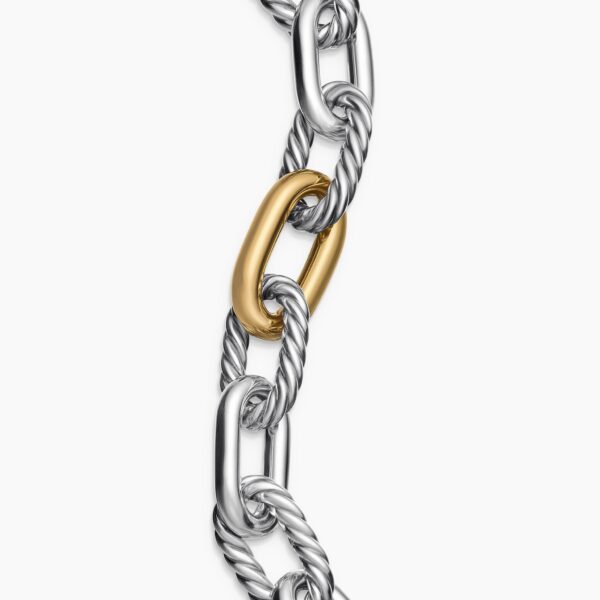 signature twisted-helix detail|David Yurman DY Madison® Chain Bracelet in Sterling Silver with 18K Yellow Gold