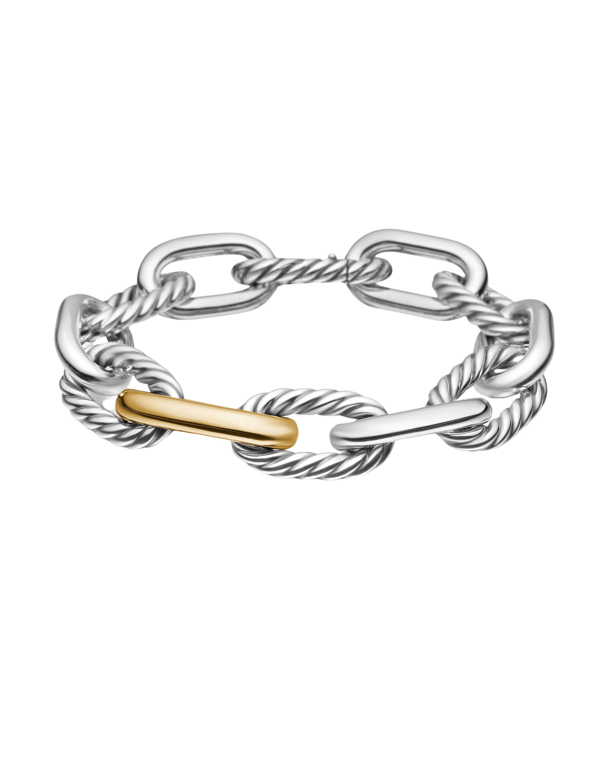 David Yurman DY Madison® Chain Bracelet in Sterling Silver with 18K Yellow Gold, 13.5mm