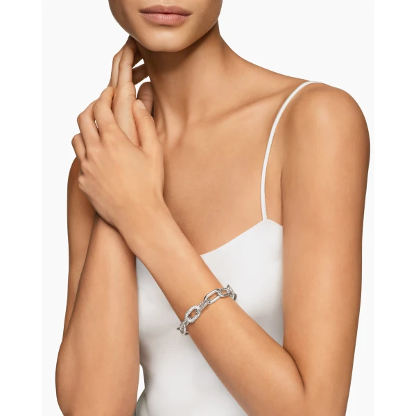 David Yurman DY Madison® Chain Bracelet in Sterling Silver with Diamonds, 11mm, view 2