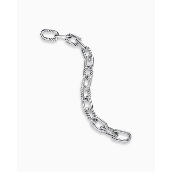 David Yurman DY Madison® Chain Bracelet in Sterling Silver with Diamonds, 11mm, view 4