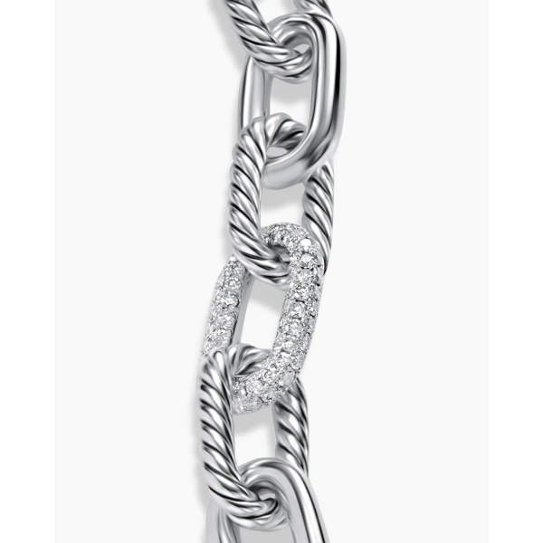 David Yurman DY Madison® Chain Bracelet in Sterling Silver with Diamonds, 11mm, view 6