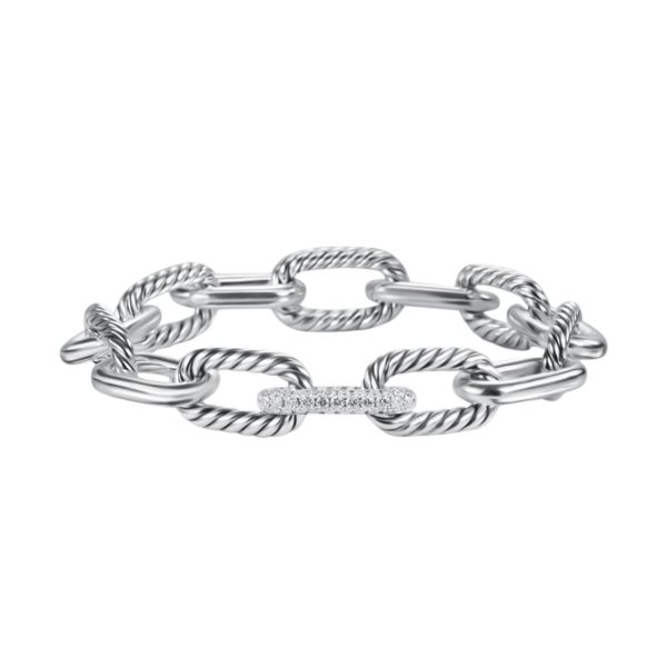 David Yurman DY Madison® Chain Bracelet in Sterling Silver with Diamonds