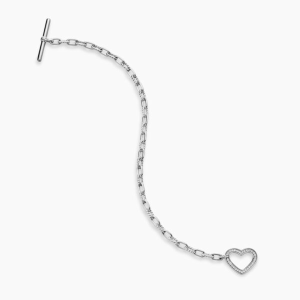 on-model styling shot|David Yurman DY Madison® Heart Toggle Chain Bracelet in Sterling Silver with Diamonds