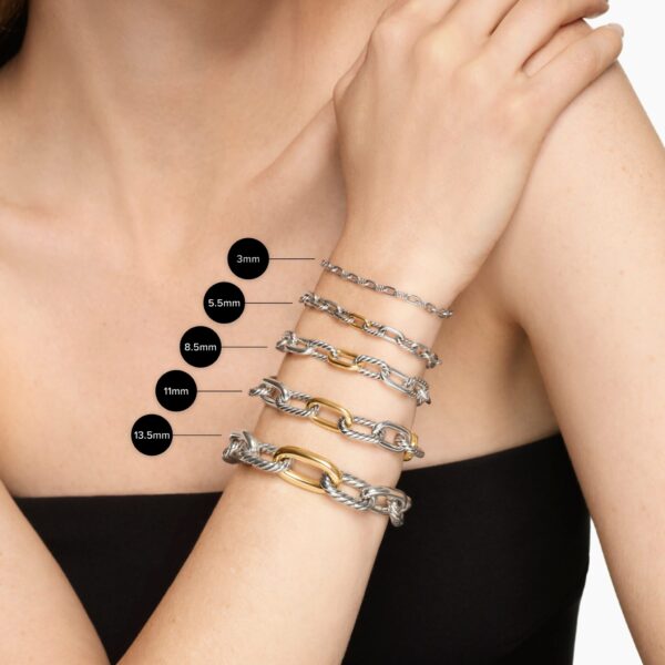 signature twisted-helix detail|David Yurman DY Madison® Heart Toggle Chain Bracelet in Sterling Silver with Diamonds