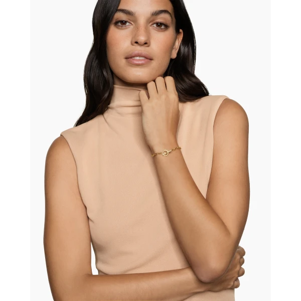 David Yurman DY Madison® Pavé Toggle Chain Bracelet in 18K Yellow Gold with Diamonds, 3mm, view 2