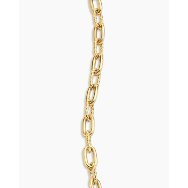 David Yurman DY Madison® Pavé Toggle Chain Bracelet in 18K Yellow Gold with Diamonds, 3mm, view 6