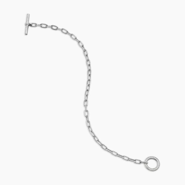 on-model styling shot|David Yurman DY Madison® Pavé Toggle Chain Bracelet in Sterling Silver with Diamonds
