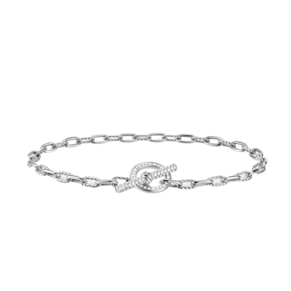 David Yurman DY Madison® Pavé Toggle Chain Bracelet in Sterling Silver with Diamonds