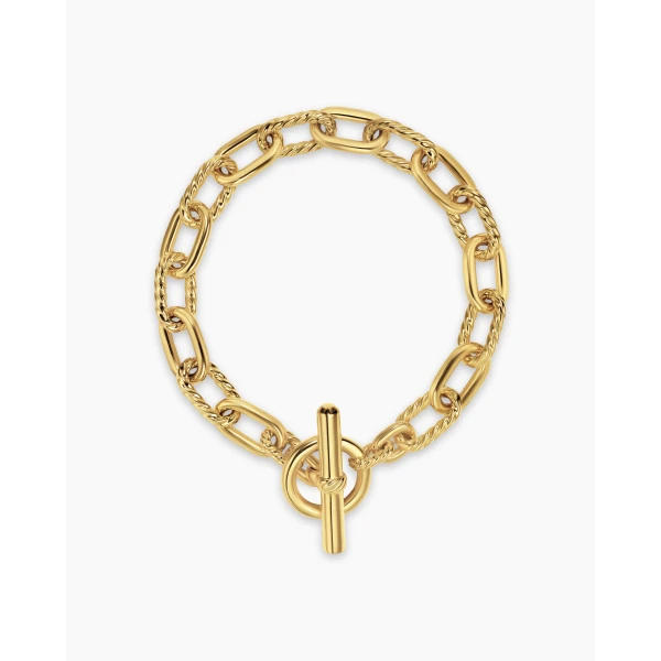 David Yurman DY Madison® Toggle Chain Bracelet in 18K Yellow Gold, 8.5mm, view 3