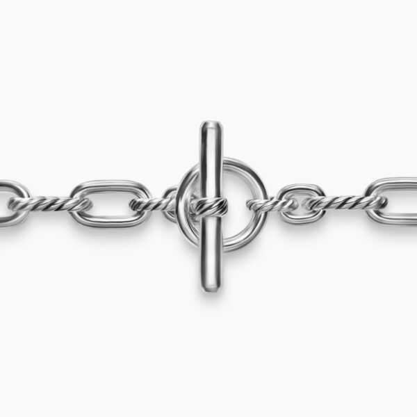 8.5mm – pavé setting and gemstone detail close-up|David Yurman DY Madison® Toggle Chain Bracelet in Sterling Silver