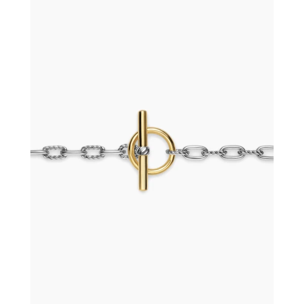 David Yurman DY Madison® Toggle Chain Bracelet in Sterling Silver with 18K Yellow Gold, 3mm, view 7