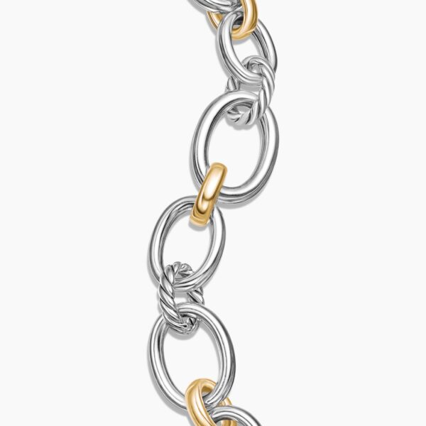 signature twisted-helix detail|David Yurman DY Mercer® Chain Bracelet in Sterling Silver with 18K Yellow Gold and Diamonds