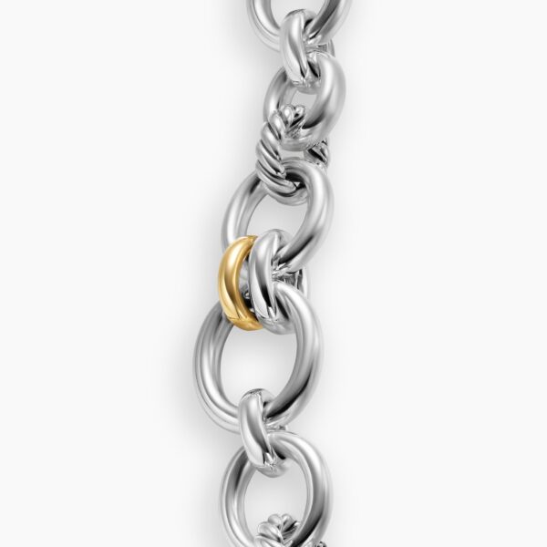 signature twisted-helix detail|David Yurman DY Mercer® Chain Bracelet in Sterling Silver with 18K Yellow Gold and Diamonds