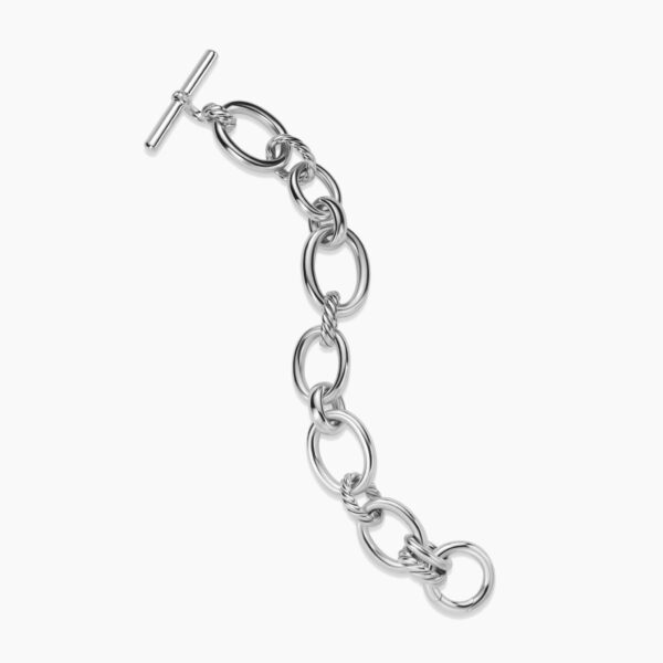 on-model styling shot|David Yurman DY Mercer® Chain Bracelet in Sterling Silver with Diamonds