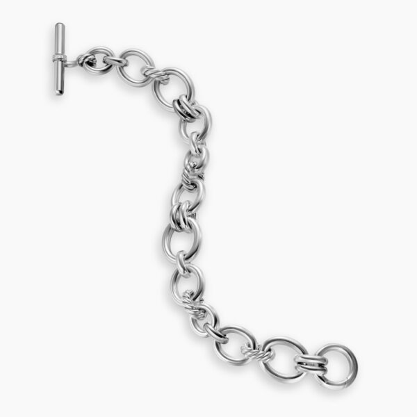 on-model styling shot|David Yurman DY Mercer® Chain Bracelet in Sterling Silver with Diamonds