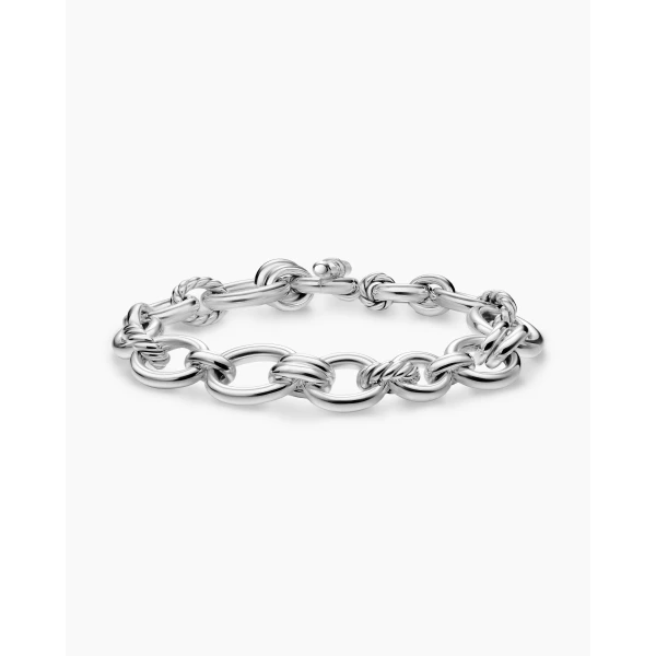 David Yurman DY Mercer® Chain Bracelet in Sterling Silver with Diamonds, 8mm, view 5