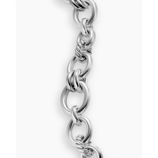 David Yurman DY Mercer® Chain Bracelet in Sterling Silver with Diamonds, 8mm, view 6