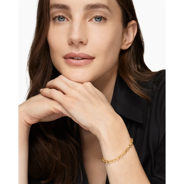 David Yurman DY Mercer® Petite Chain Bracelet in 18K Yellow Gold, 4.5mm, view 2
