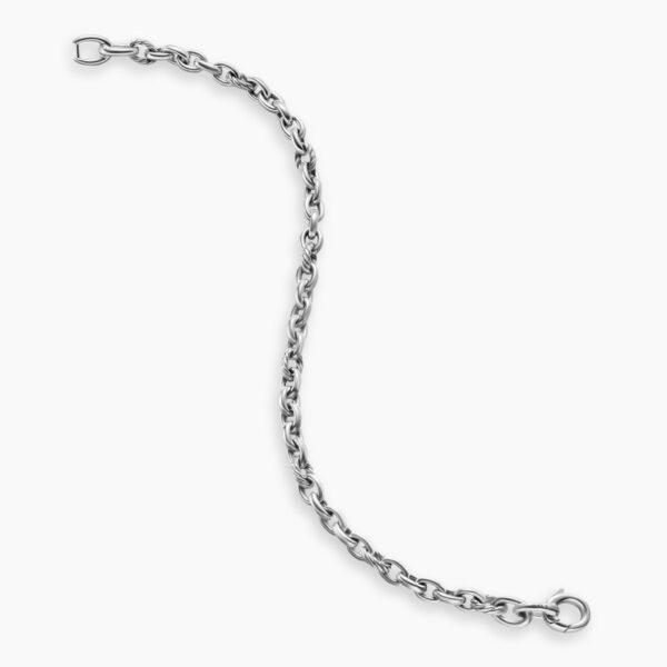 on-model styling shot|David Yurman DY Mercer® Petite Chain Bracelet in Sterling Silver
